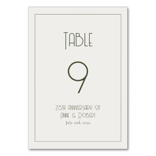 ミニマルなヴィンテージ テーブルナンバー (正面)