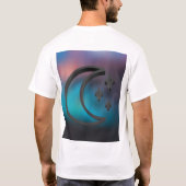 ミニマルな三日月と星の美観 Tシャツ (裏面)