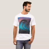 ミニマルな三日月と星の美観 Tシャツ (正面フル)