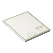 ミニマルな中世紀モダンの花パーソナライズされた ノートパッド (アングル)