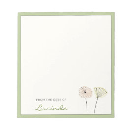 ミニマルな中世紀モダンの花パーソナライズされた ノートパッド