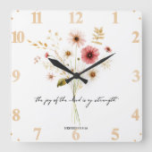 ミニマルな主の喜びフローラ スクエア壁時計 (正面)