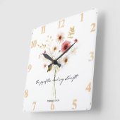 ミニマルな主の喜びフローラ スクエア壁時計 (傾斜)