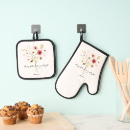 ミニマルな主の喜びフローラ 鍋つかみ&鍋敷きセット