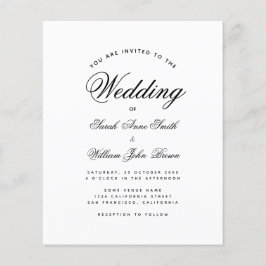 ミニマルな予算で済むブラック&ホワイトの結婚式招待状