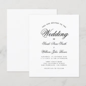 ミニマルな予算で済むブラック＆ホワイトの結婚式招待状 (正面/裏面)