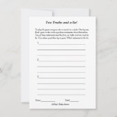 ミニマルな二つの真実と嘘の赤ちゃんシャワーゲーム 招待状 (正面)