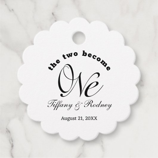 ミニマルな二人が一つにな結婚る フェイバータグ (正面)