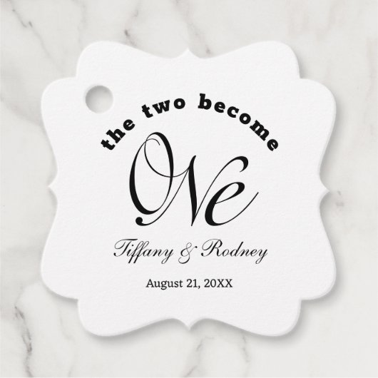 ミニマルな二人が一つにな結婚る フェイバータグ (正面)