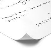 ミニマルな人がドリンクの結婚シーティングサインを取る ポスター (角)