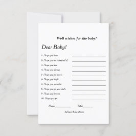 ミニマルな人は赤ちゃんシャワーゲームを望む 招待状