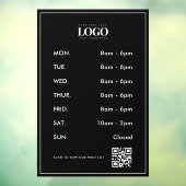 ミニマルな企業ロゴ 開店時間 QRコード スキャン ウィンドウサイン (シート3)