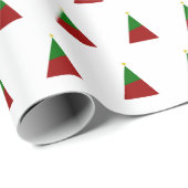 ミニマルな休日クリスマスツリー赤い緑 ラッピングペーパー (ロールコーナー)