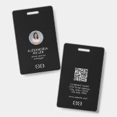 ミニマルな会社員用QRコードバッジ バッジ (正面＆裏面)