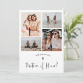 ミニマルな伴娘の提案写真コラージュ 招待状 (スタンド正面)