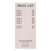 ミニマルな価格表赤面ベージュラックカード ラックカード (正面)