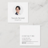 ミニマルな個人写真 スクエア名刺 (正面/裏面)