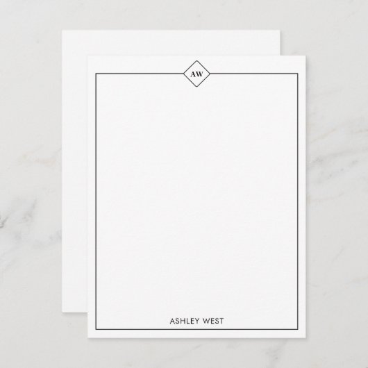 ミニマルな個人文房具フラットノートカード ノートカード (正面/裏面)