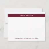 ミニマルな個人縁ど用具バーガンディ ノートカード (正面)