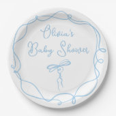 ミニマルな優美な弓の手引き波形フレーム ペーパープレート (正面)