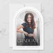 ミニマルな優雅さ エレガンス アーチ フォト 卒業式 招待状 (正面)