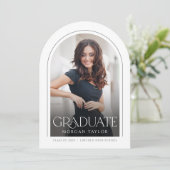 ミニマルな優雅さ エレガンス アーチ フォト 卒業式 招待状 (スタンド正面)