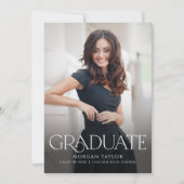 ミニマルな優雅さ エレガンス フォト 卒業 発表 招待状 (正面)