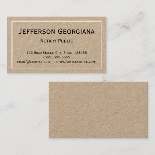 ミニマルな公証人の名刺 名刺 (正面/裏面)