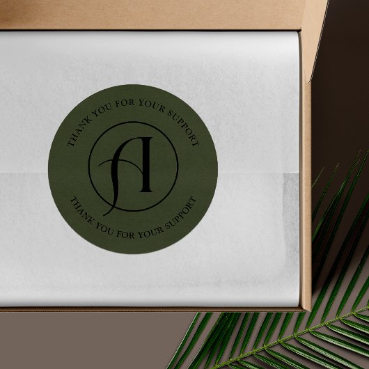 ミニマルな円形ロゴのビジネス用パッケージステッカー ラウンドシール