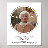 ミニマルな円形写真追悼式葬儀 ポスター (正面)