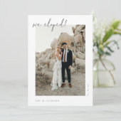 ミニマルな写真だけの挙式発表カード 招待状 (スタンド正面)