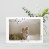 ミニマルな写真だけの結婚報告カード 招待状 (スタンド正面)