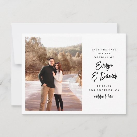 ミニマルな写真のフラットセーブザデートカード セーブザデート (正面)