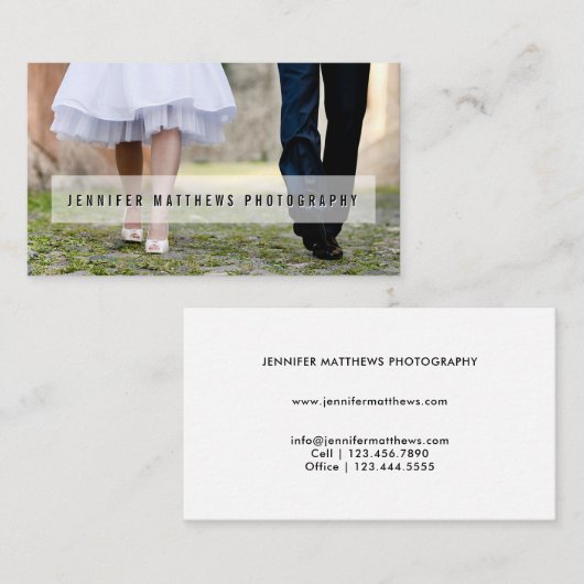 ミニマルな写真の上敷のシンプルな文字|のカメラマン 名刺 (正面/裏面)