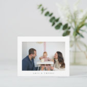 ミニマルな写真の感謝を伝える誕生日カードはがき ポストカード (スタンド正面)