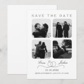 ミニマルな写真の結婚式の瞬間 セーブザデート (正面/裏面)