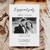 ミニマルな写真エンゲージメント招待状テンプレート 招待状