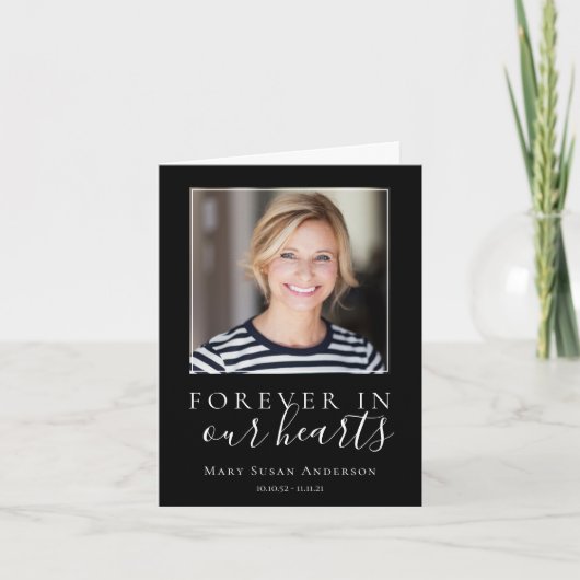 ミニマルな写真付きお悔やみ葬儀感謝カード サンキューカード (正面)