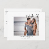 ミニマルな写真付き Save the Date ポストカード (正面/裏面)