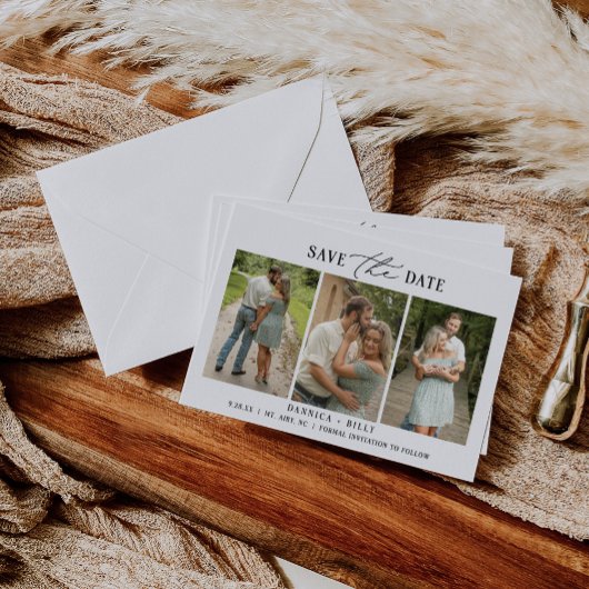 ミニマルな写真 ウェディング セーブ・ザ・デート カード