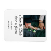 ミニマルな写真 白 黒 クラシック エレガント セーブザ マグネット (横)