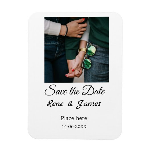 ミニマルな写真 白 黒 クラシック エレガント セーブザ マグネット (縦)