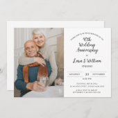 ミニマルな写真 40周年記念結婚式 招待状 (正面/裏面)