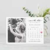 ミニマルな写真QRコード Save The Date カレンダー 招待状 (スタンド正面)