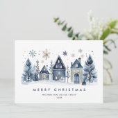 ミニマルな冬のカントリータウンのクリスマス企業 シーズンカード (スタンド正面)