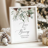 ミニマルな冬の常緑樹Love is brewing ポスター