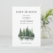 ミニマルな冬の松の森は日付を保存 招待状 (スタンド正面)