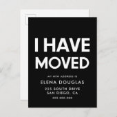 ミニマルな動く告知を黒に変えた ポストカード (正面/裏面)