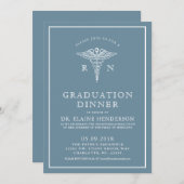 ミニマルな医学の卒業カスタムな色の招待 招待状 (正面/裏面)