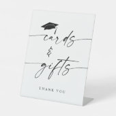ミニマルな卒業カードとギフト 台座サイン (正面)